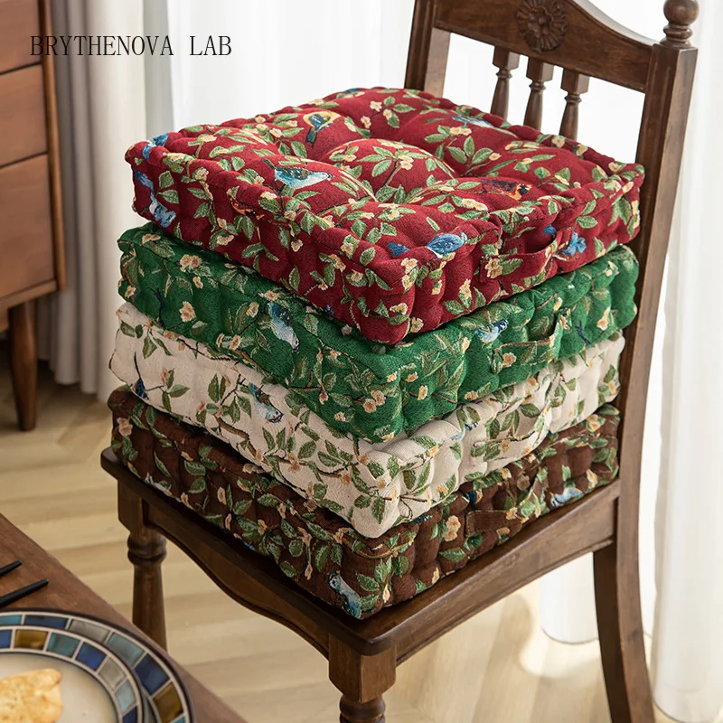 Thicken Square Cushion 45x45cm Vintage Handle Soft Floor Cushion Tatami Pillows Seat Office Chair Meditation Yoga Mat