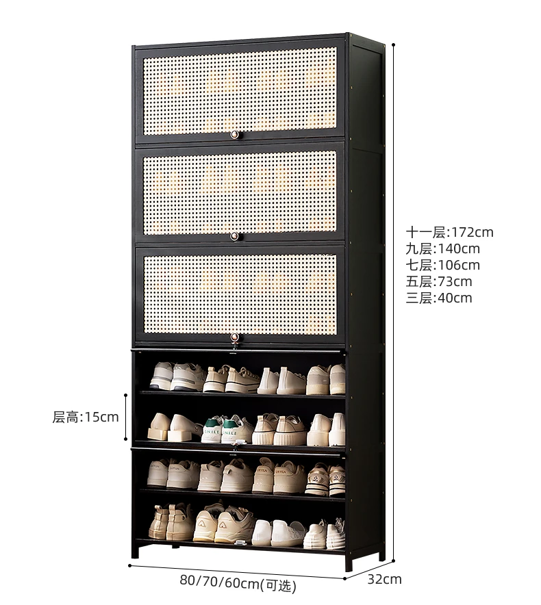 Shoe cabinet, shoe rack at the door of the home, storage artifact, multi-layer storage, simple entry to the home, solid wood