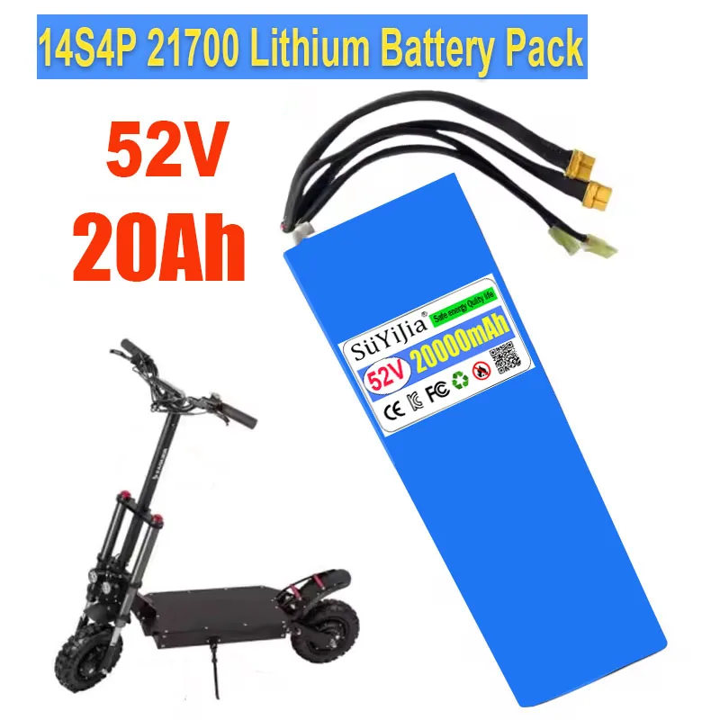 14S4P 52V 20Ah 21700 Li-ion Battery Pack Dual Port Fast Charging Suitable for   Dual Drive Electric Scooters