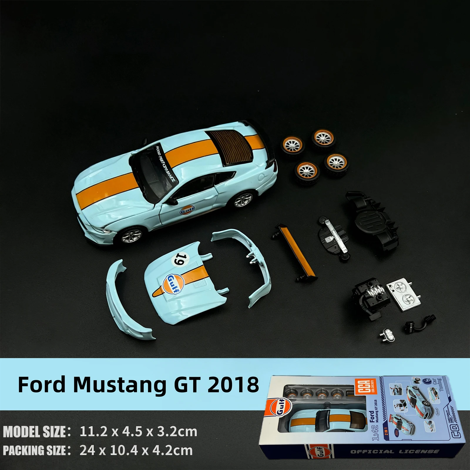 Gulf 1:42 Ford Mustang GT 2018 Assembly Modification Series Alloy