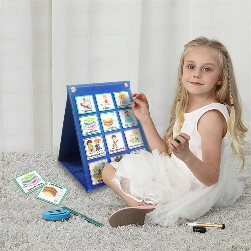 Visual Schedule For Kids Water Resistant German Routine Schedule Board 70 Cards Preschool Learning Activities Pocket Chart Home