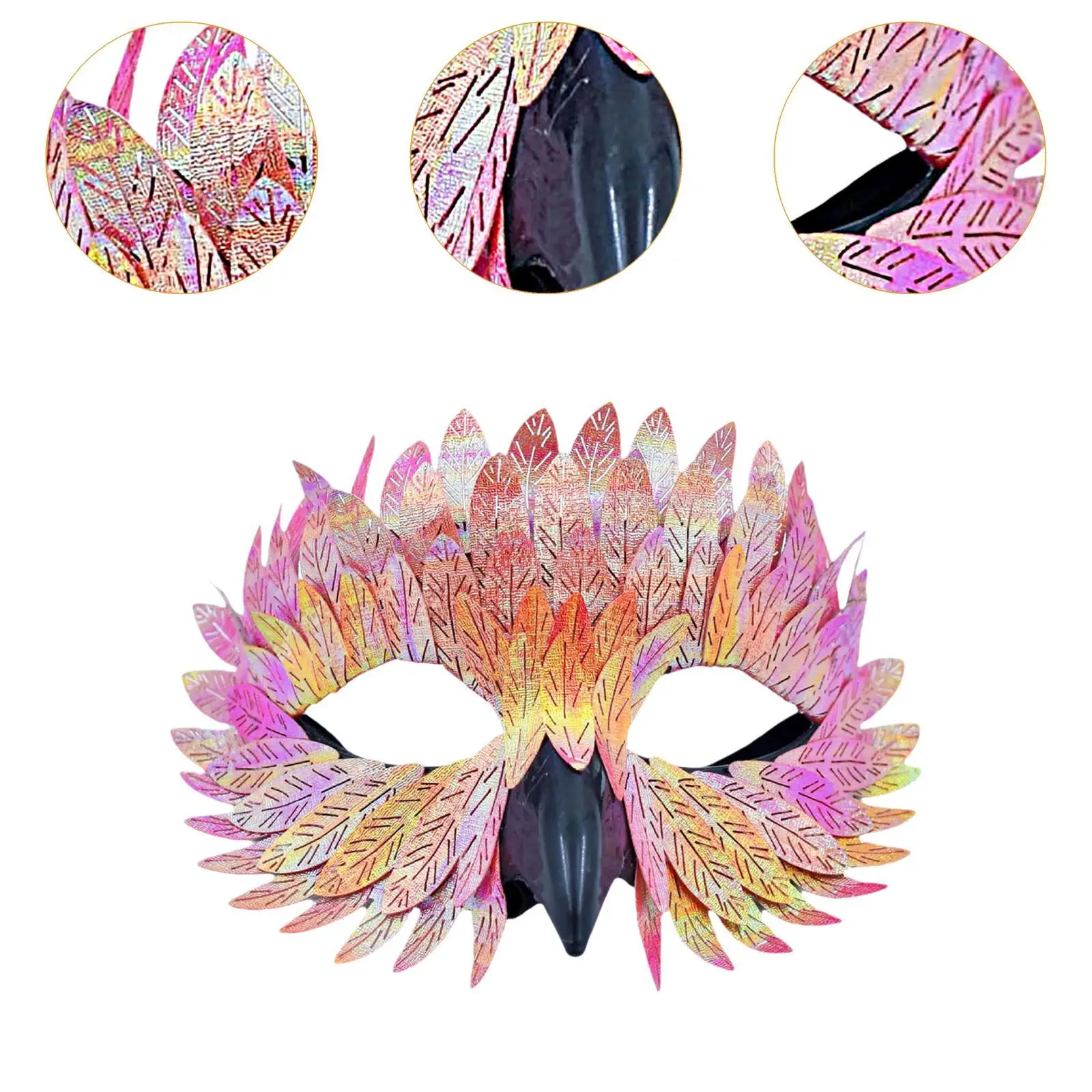 Máscara de Halloween Foto Adereços Máscara de Olho de Pena para Festa de Baile de Palco