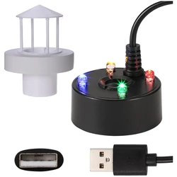 Mist Maker, Splash Guard Float USB Port 4 Color LED Lights Mini Mister Fog Machine, Fountain Water Fogger Atomizer