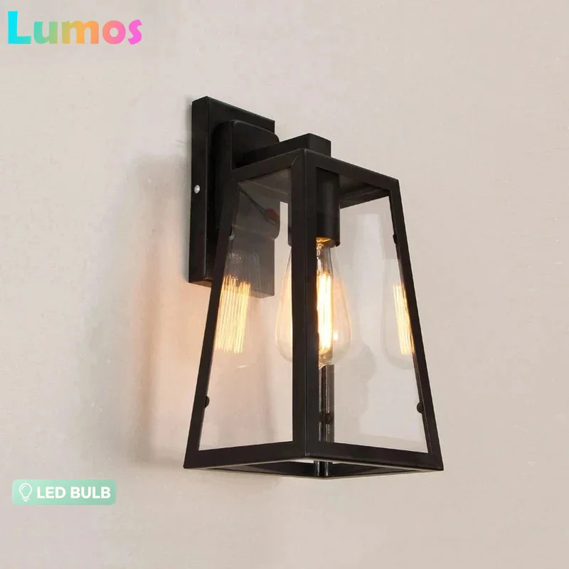 Lámpara de Exterior Estilo Retro Loft 62, Lámpara de Jardín Industrial Vintage, Lámpara de Restaurante, Lámpara de Pasillo, Lámpara de Dormitorio, Lámpara de Porche, Lámpara de Cafetería, Lámpara de Cabecera, Aplique de Pared