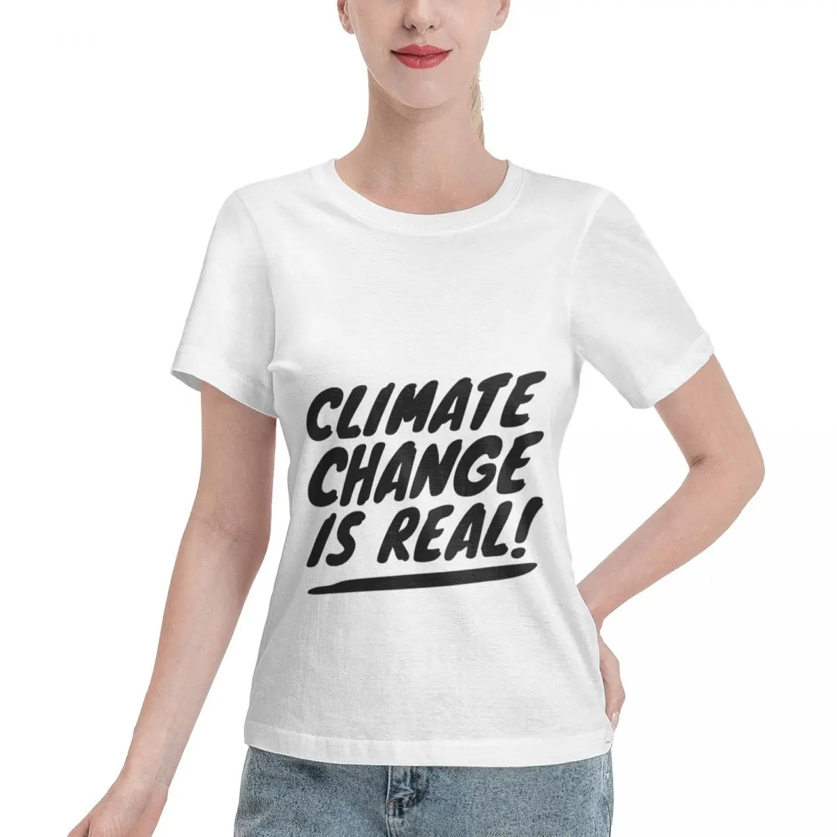 Affordable Climate Change Is Real Statement Design Women's T-shirt Trending Fashion College Girls Top