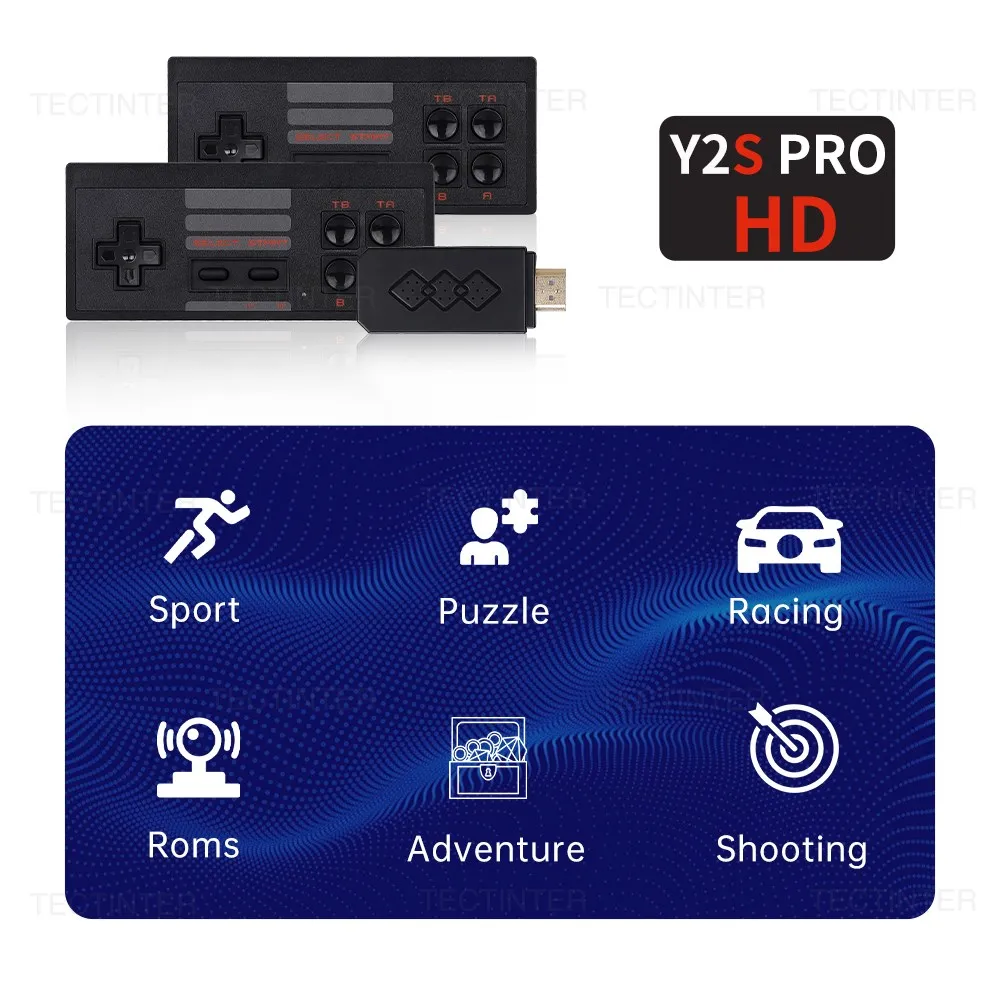 Console de jeu vidéo 8 bits, Mini bâton de jeu portable Compatible HDMI, 1661 jeux classiques intégrés, double manette de jeu sans fil