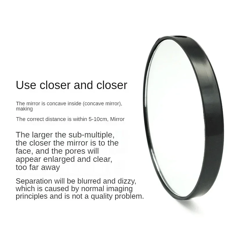 Specchio per trucco portatile multi-piega multi-dimensione ad alto ingrandimento con ventosa per donna, nuova lente d'ingrandimento per punti neri