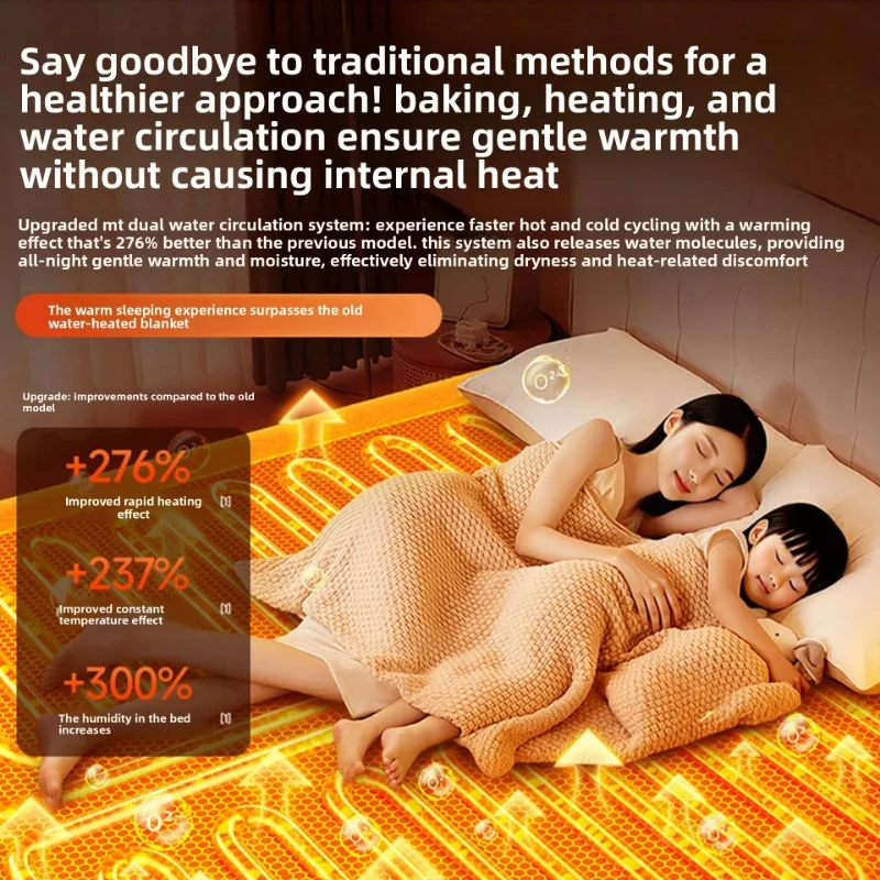 Graphene Heating Pad Water Circulation Electric Blanket Intelligent Timer Single Double Household Use Adjustable Temperature