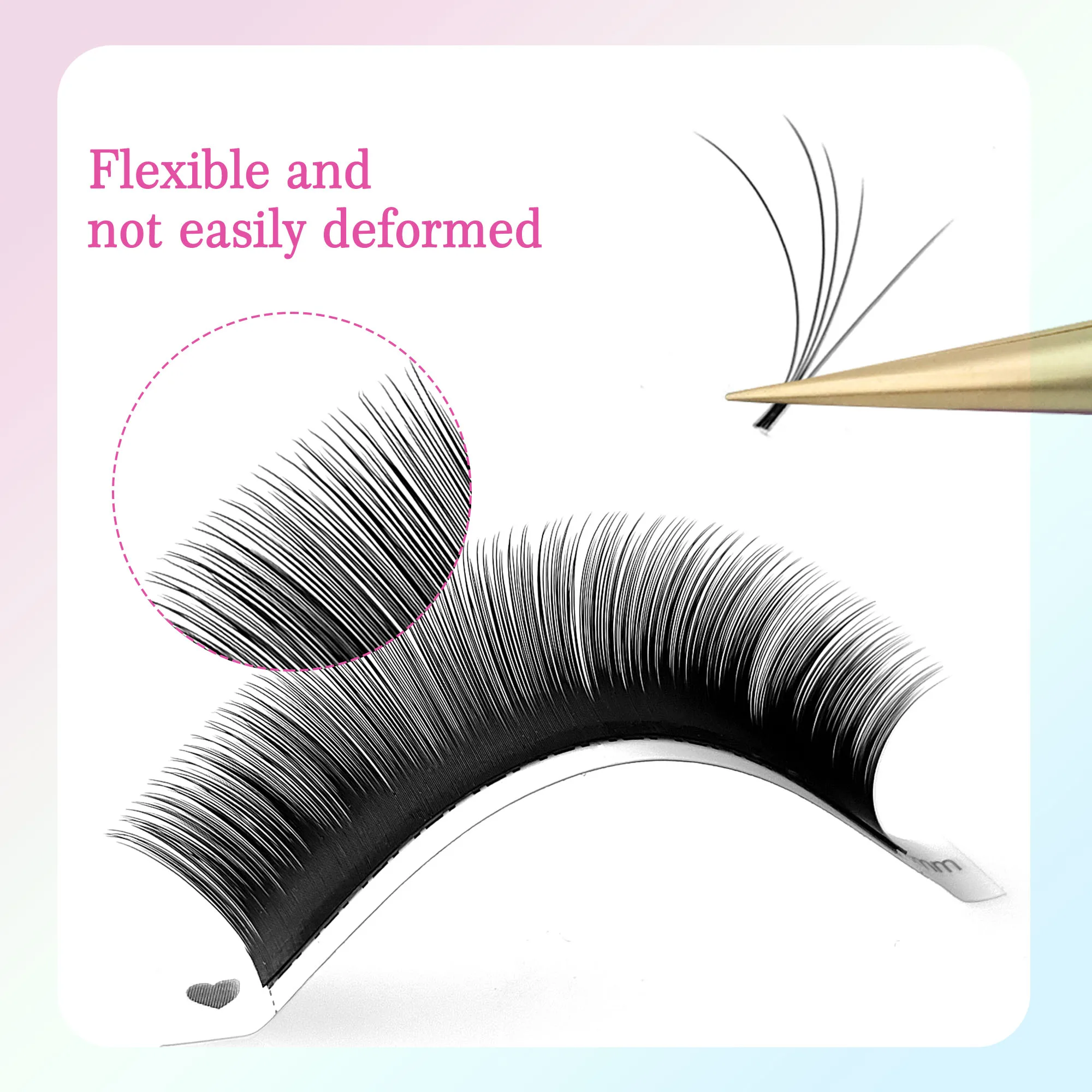 CoMango Natural Camellia Eyelash Extensions B/C/D Curl Auto Fans Fast Bloom Flowering Soft Faux Mink Eyelash Beauty Makeup