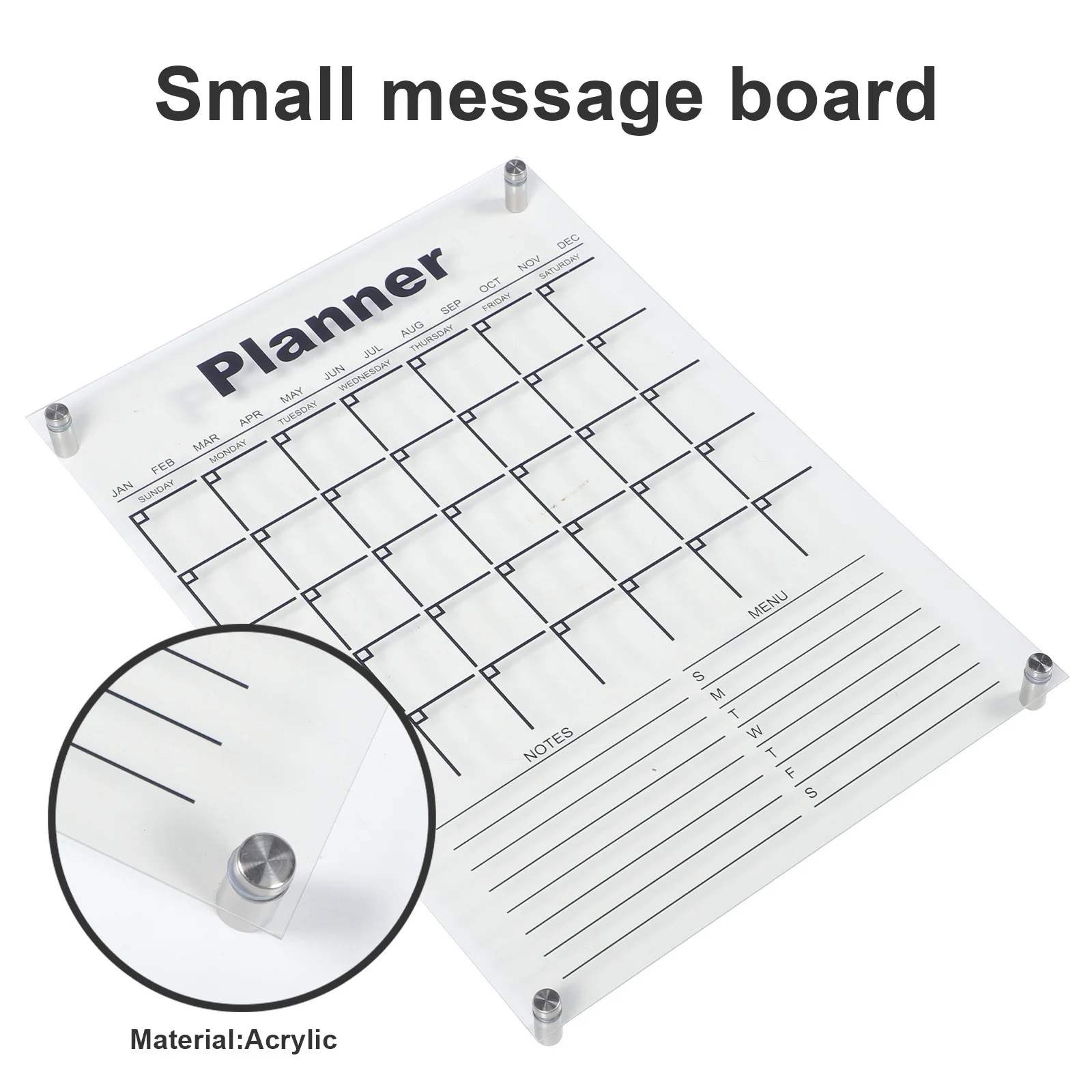 

1Set Acrylic Message Board Small Clear Dry Erase Board for Student Study Kitchen Office Memo Writing Dry Erase Boards