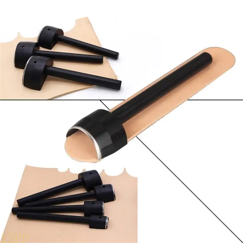 12PD Leather Half-Round Cutter Punching Tool Leather Craft Tool Half-Round Cutter Puncher for Leather Strap Belt Wallet Bag