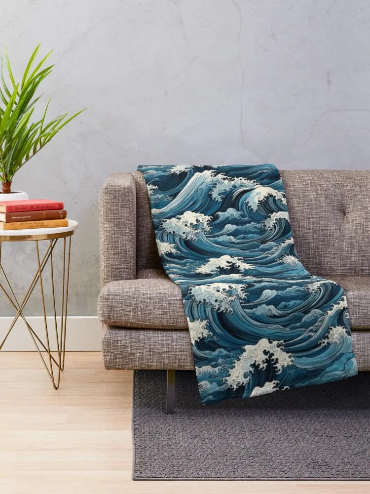 Sea Symphony: The Ocean's Mosaic Pattern 01 Throw Blanket valentine gift ideas Decorative Throw Plaid on the sofa Loose Blankets