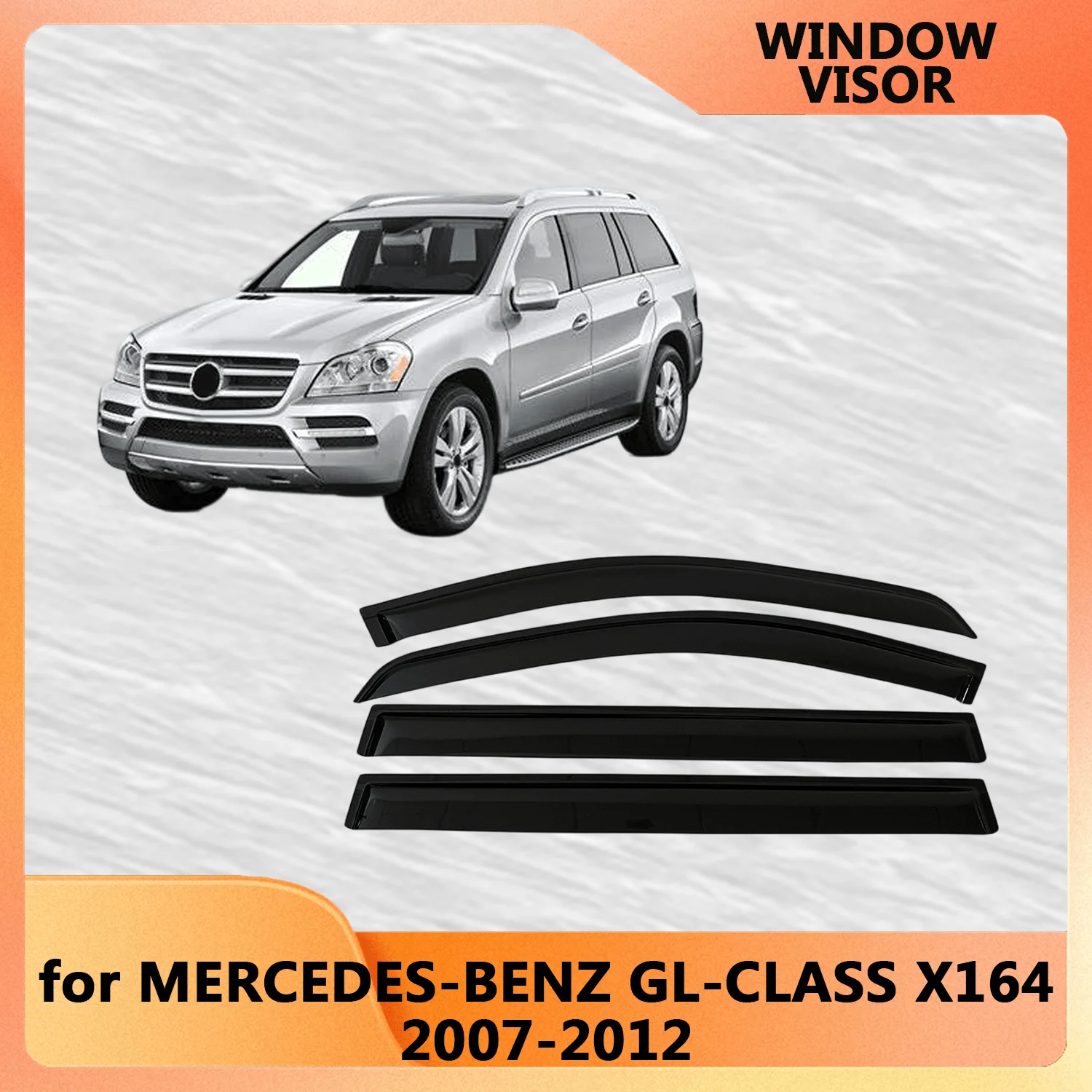 

Window Visor for MERCEDES-BENZ GL-CLASS X164 2007 2008 2009 2010 2011 2012 Wind Deflectors Rain Guards Door Visor Vent Shade