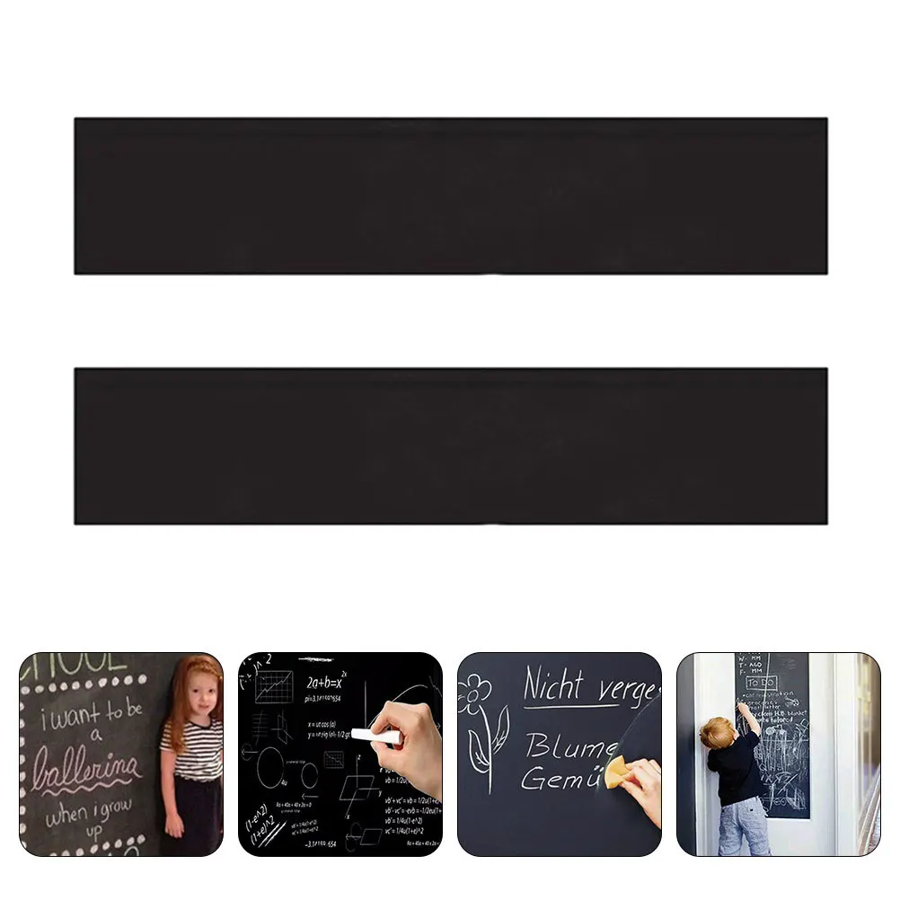2 Rolls of Removable Blackboard Decal Self-Adhesive Chalkboard Sticker for Education Home Kitchen Office Wall Message Board