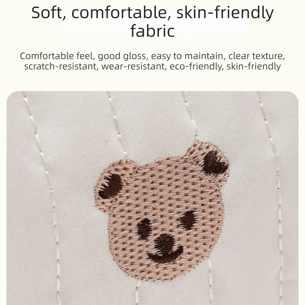 Korean Style Mummy Bag Embroidery Bear Quilted Embroidered Shoulder Bag Large Capacity Lightweight Women Handbag Maternity