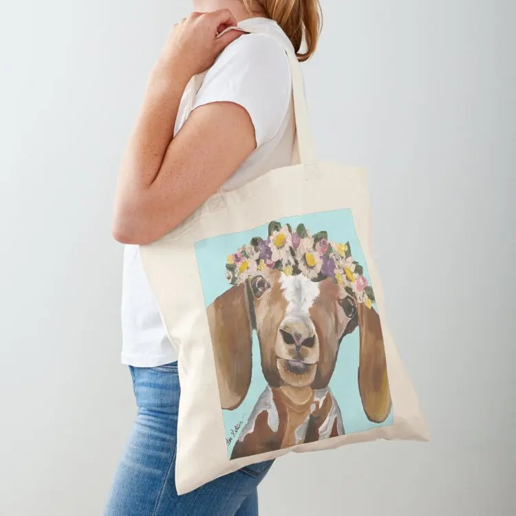 

Goat Farmhouse Art, Goat Flower Crown Tote Bag tote bag men Shopper tote bags men Beach bag