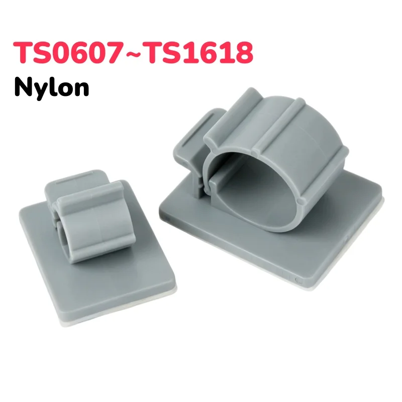 TS0607~TS1618 Nylon USB Cable Management Adhesive Hooks Desk Clamp Cable Organizer Clips For Home Office