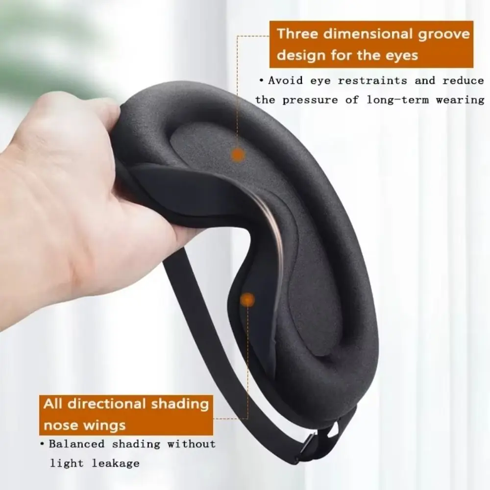 Soft Foam Sleep Mask Comfy Material Padded Design 3D Ice Silk Eye Mask 3D Shape Blockout Light Blockout Light Eye Mask Relax Aid