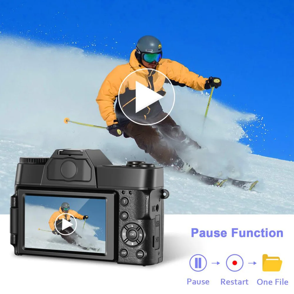 4K Digital Camera 48MP Camera Vlogging Camera For YouTube 60FPS Auto Focus16X Zoom Video Camcorder Recording Camera for Beginer