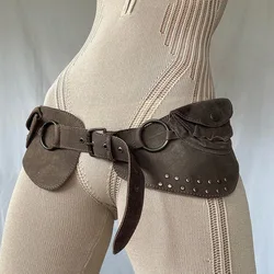 European And American Retro Mini Oval Bag Rivet Punching Belt Hot Girl Punk Fashion Personality Decorative Accessories Belt