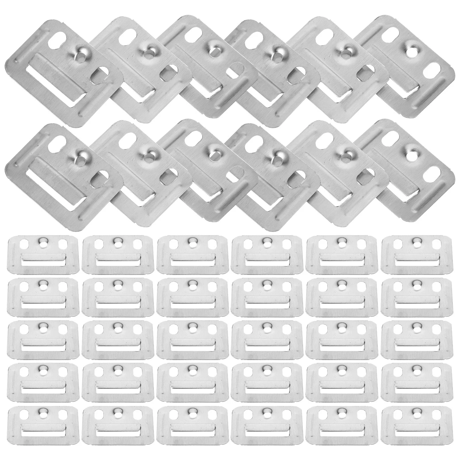 

100 Pcs Gusset Plate Fixing Piece Clamp for Integrated Wall Panel Mirror Mounting Hardware Hook Clip Stainless Steel Whiteboard