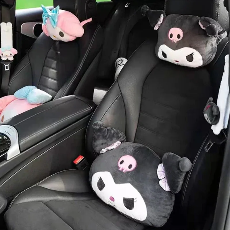 

Sanrio Car Lumbar Support Neck Pillow Seat Belt Protective Cover Prevent Strangulation Kuromi Car Decoration Accessories Gift