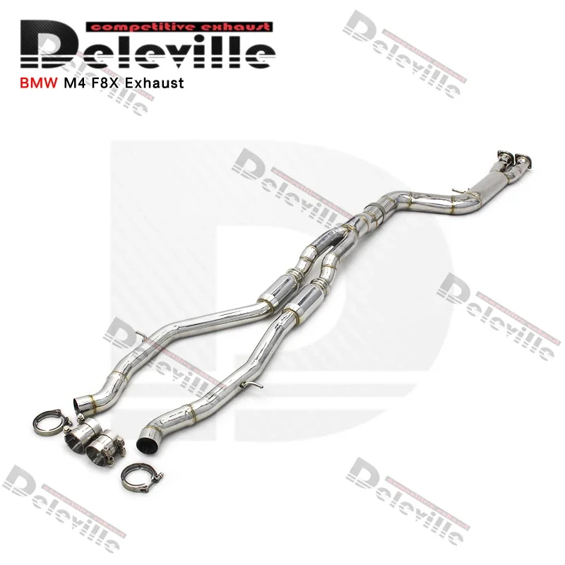 Deleville car exhaust pipes Single mid pipe For BMW M3/M4 F80 F82 F83 F8X S55 3.0T 2014-2019 Stainless Steel exhaust system