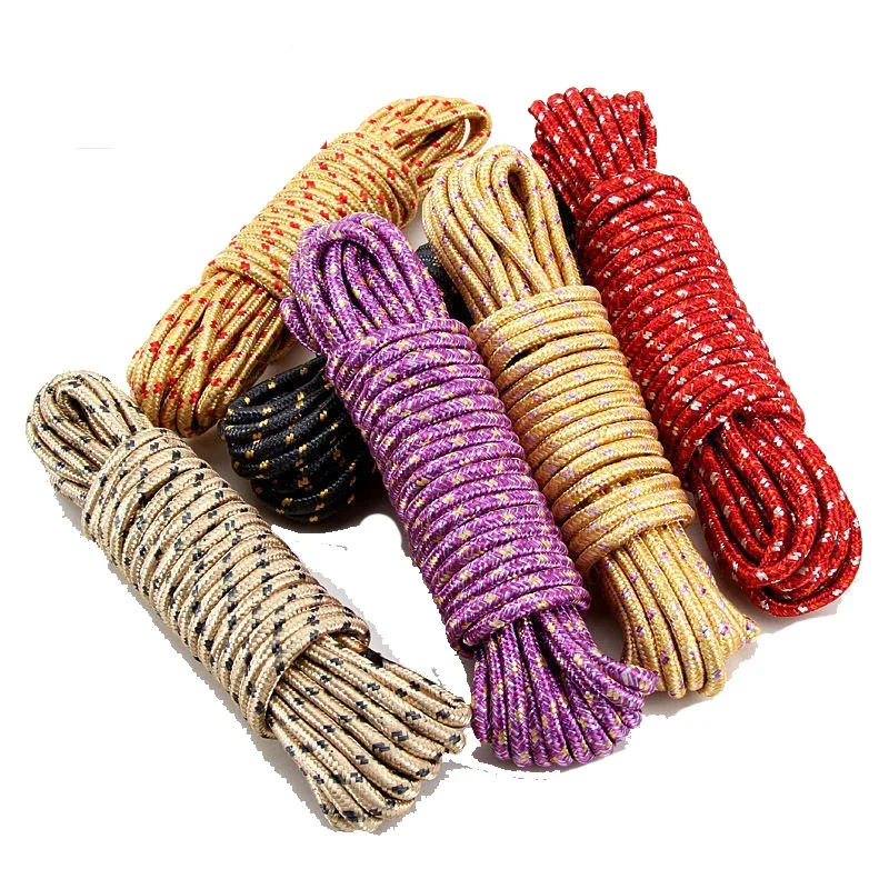 10m Long Nylon Decoration Rope Colored Polyester Hand Woven Clothesline Soft Wear Resistant and Anti Slip Truck Binding Cord