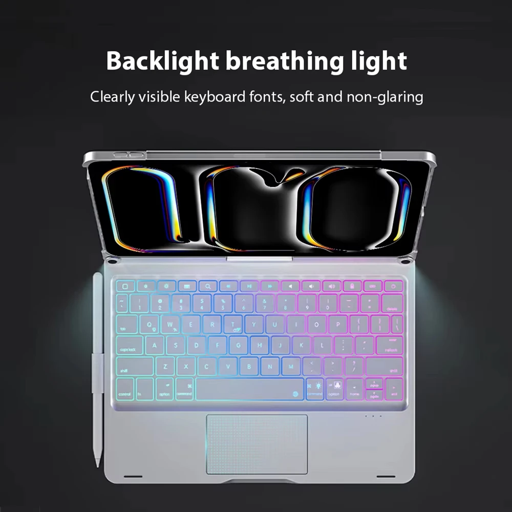 Magic Keyboard Case For iPad Pro 11 12.9 13 2024 M2 M4 Air 3 4 5 10th Generation For iPad 10.2 7/8/9th 10.5 Mini 6 Backlit Cover