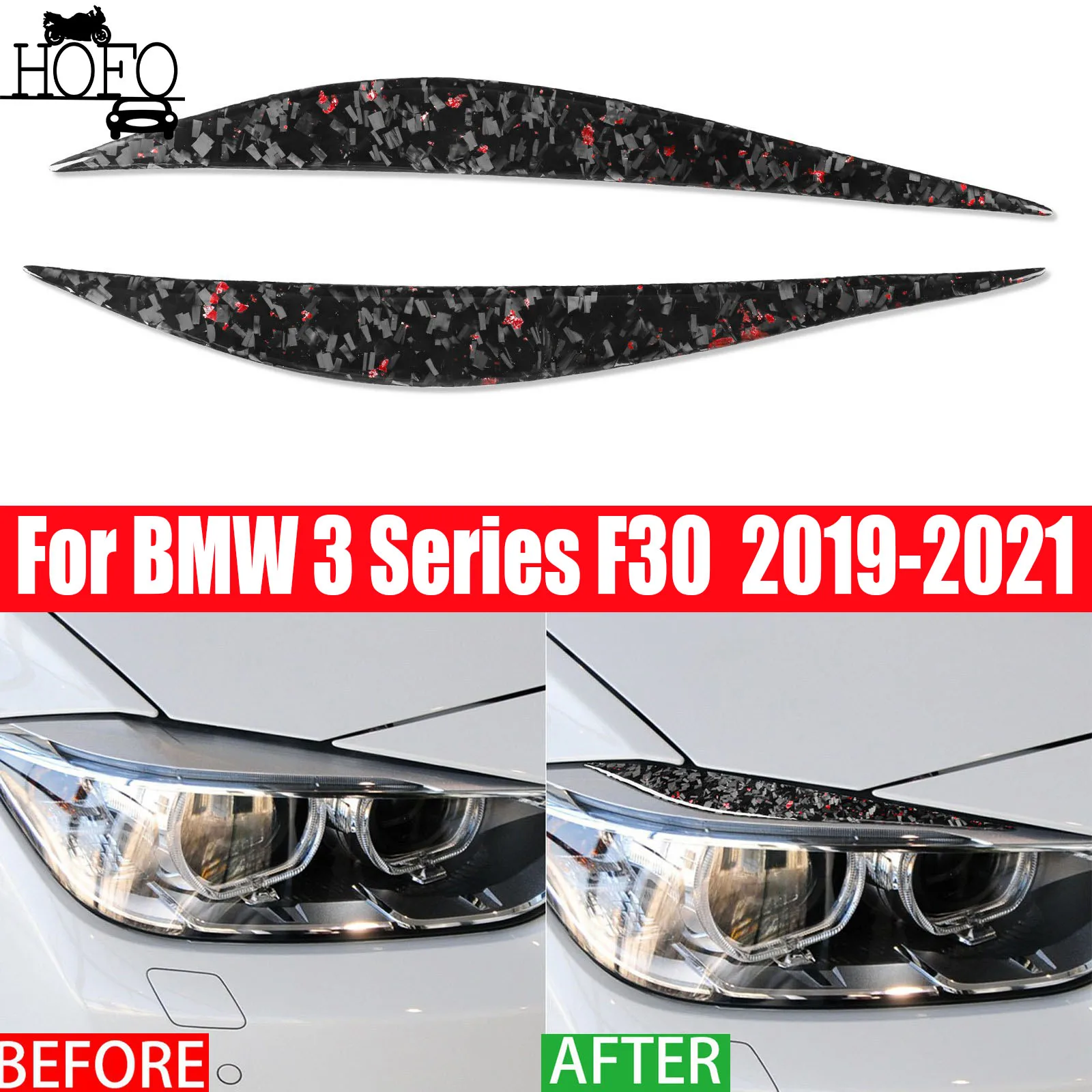 

2 шт./компл. накладка на брови фар автомобиля для BMW 3 серии F30 2019-2021