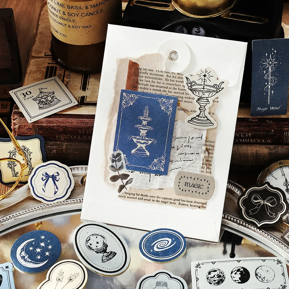 30pcs Creative Retro Label Decorative Paper Material Pack Art Journal Handmade DIY Scrapbooking Aesthetic Craft Paper