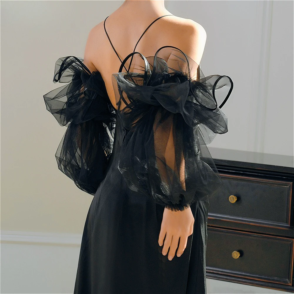 Black Wedding Arm Covers for Brides Ghost Bride Removable Sleeves Bolero Women Elegant Wedding Party Attire Wedding Accessories