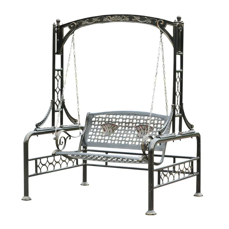 

Double swing hanging chair Outdoor rocking chair Children's indoor household wrought iron metal bracket Swing chair Balcony