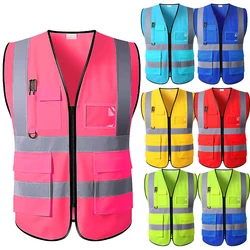 GlaCasting de sécurité Hi Vis avec fermeture éclair et poches, vêtements de travail de construction