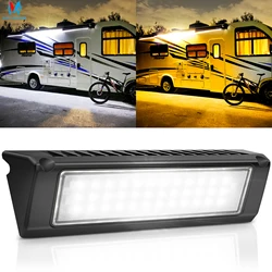 MICTUNING 9-Inch 54W LED Yellow  RV Porch Lights Waterproof Exterior Lighting Utility Awning Light for Trucks Trailers  Campers
