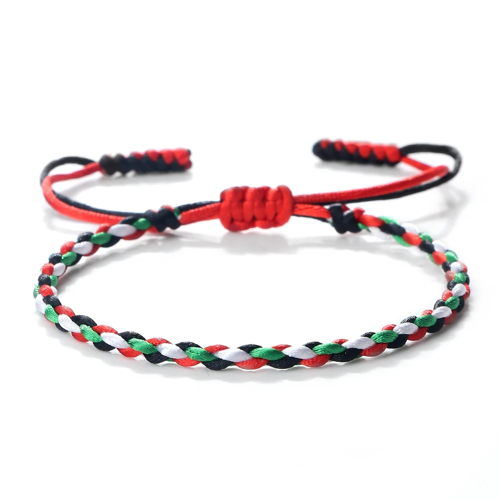 Palestine National Flag Bracelets Women Men Woven Rope Thread Adjustable Bracelets Country State Jewelry Christmas Patriot Gifts