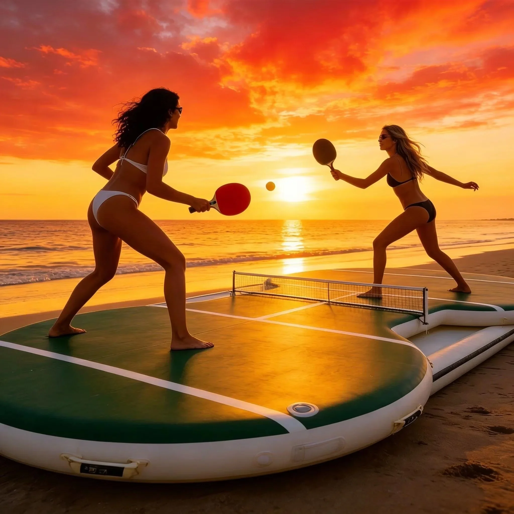 Inflatable Floating Pickleball Court Stable Enclosed Arena Suitable for Water Sports Competitions Team Building Activities