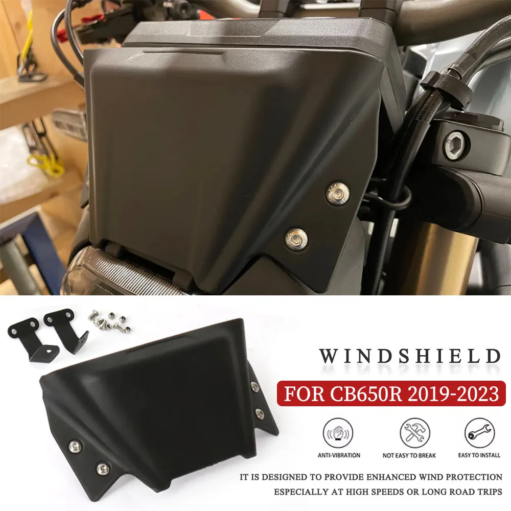

Motorcycle Windshield Wind Deflector Windscreen Black Fits For Honda CB650R CB 650R CB 650 R 2019 2020 2021 2022 2023