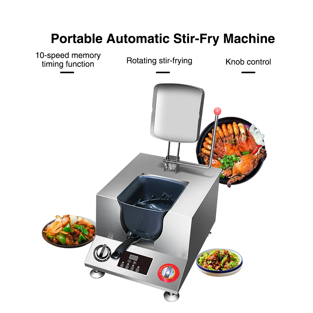 Restaurant Hotel Commercial Kitchen Non-stick Coating U-shape Pot Robotic  Wok Machine Auto Stir Fry Mixing Cooking Robot