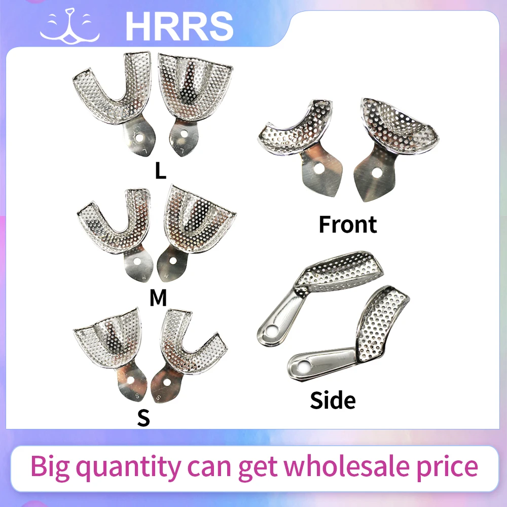 

2pcs/set Dental Impression Tray Upper and Lower Stainless Steel Teeth Hold Autoclavable Teeth Tray Dental Materials Dental Labor