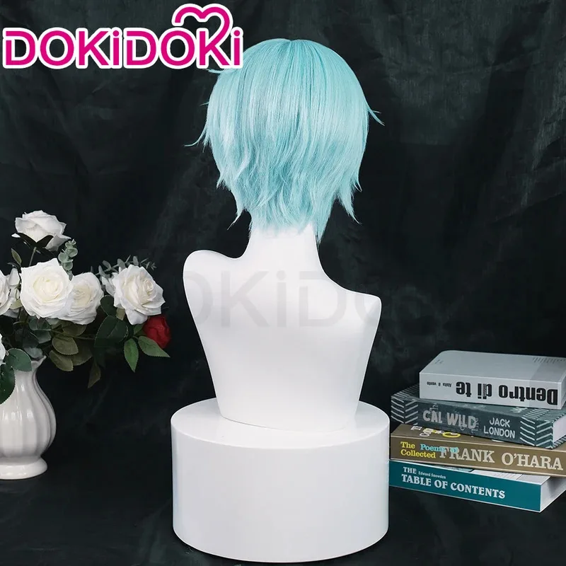 متوفر في المخزون أنيمي نانا تأثيري DokiDoki الرجال قصيرة الأزرق 30 سنتيمتر Okazaki Shinichi شعر مستعار رقيق غطاء مجاني