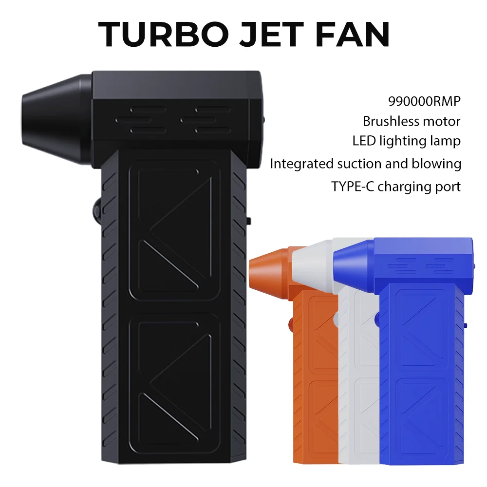 

Турбовентилятор Jet 990000 об/мин, мощный воздуходувка, бесщеточный пылесос для ПК/клавиатуры/дома/автомобиля, очистка воздуха, воздуходувка для листьев