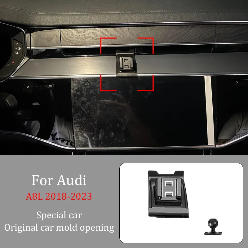 

For Audi A8L 2018-2023 Car Infrared Induction Mobile Phone Wireless Charging Bracket DIY Custom Pattern Navigation Bracket