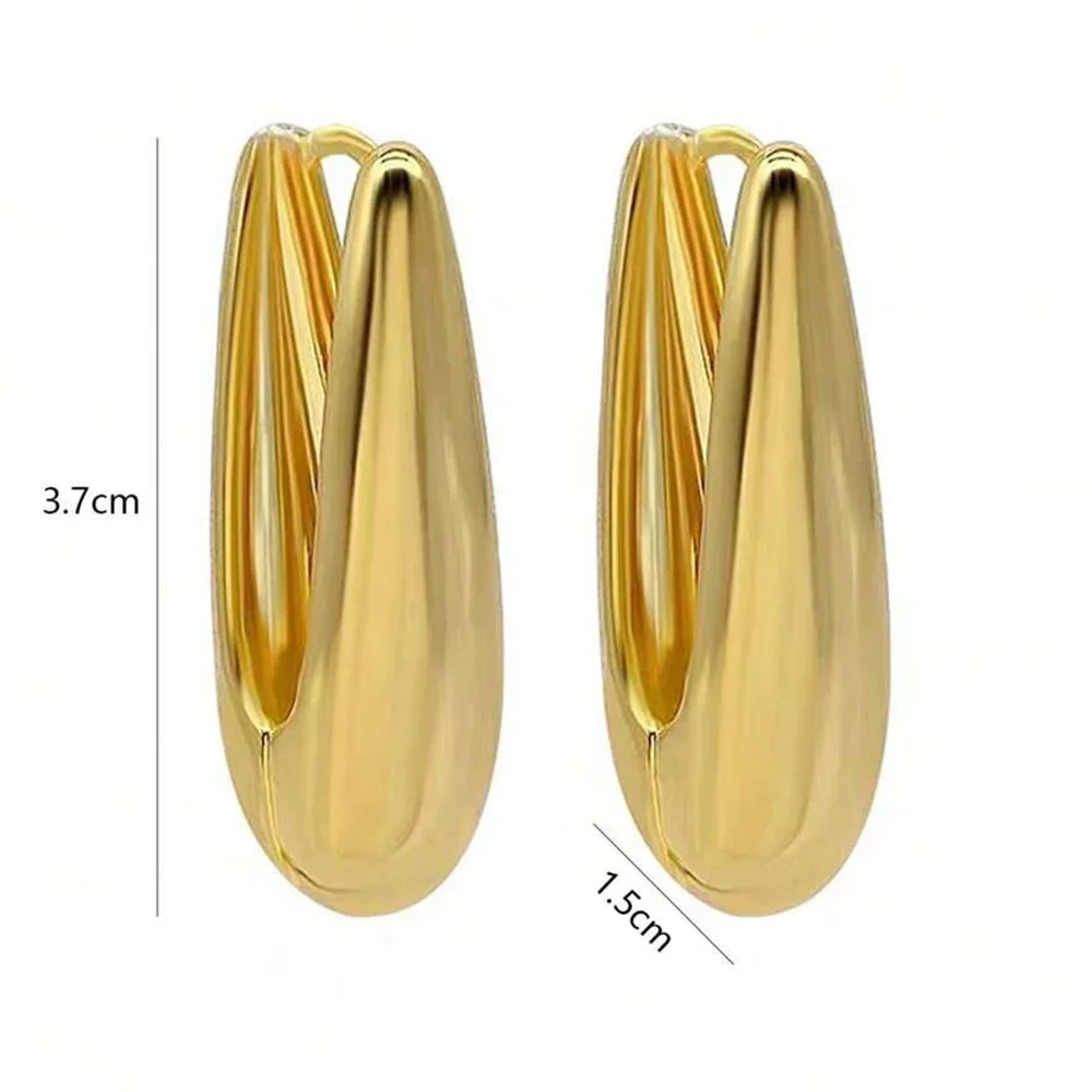 Pendientes delicados en forma de U de oro/plata, pendientes de aro de estilo versátil y delicado, joyería minimalista para uso diario para mujer
