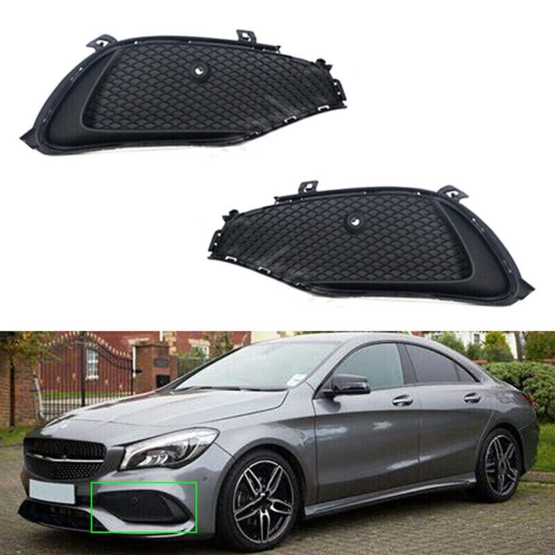 2Pcs Front Bumper Grille Replacement Fog Light Cover for CLA180 CLA200 CLA250 W117 2016-2019 Auto Accessory 1178857500