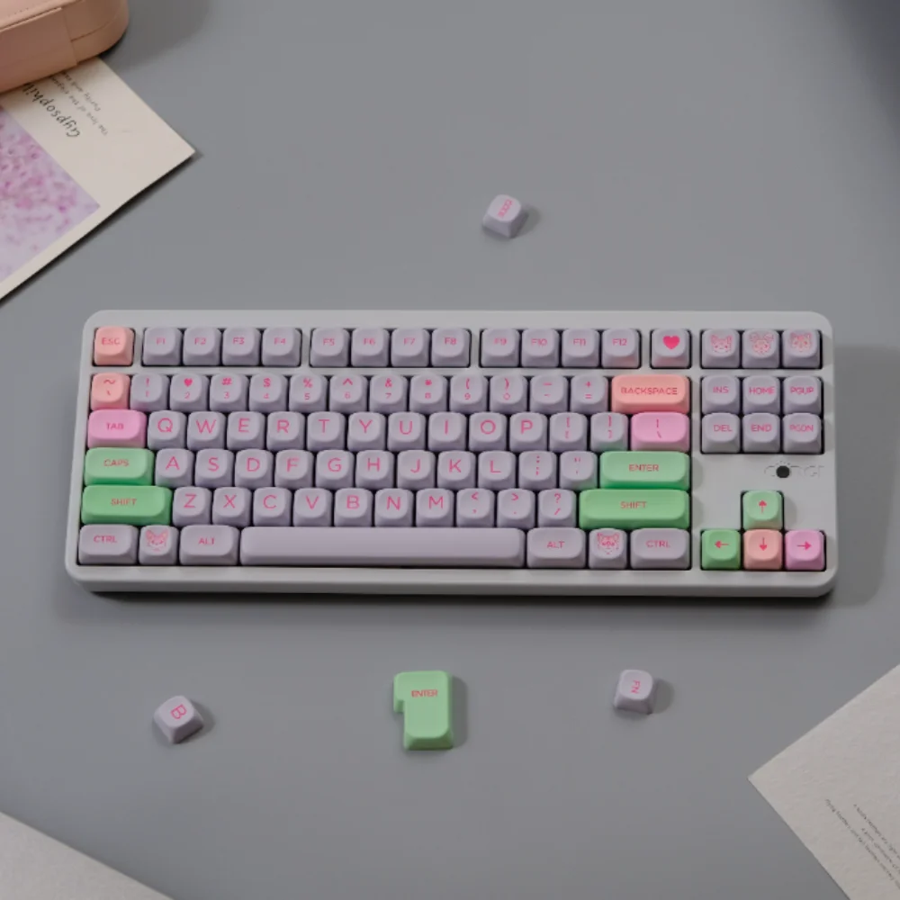 

132 клавиши Bizarre Keycaps XOA MOA Profile Многоцветный круглый PBT Keycap Dye Sub для механической клавиатуры MX F75 87 61 66 96 98 108