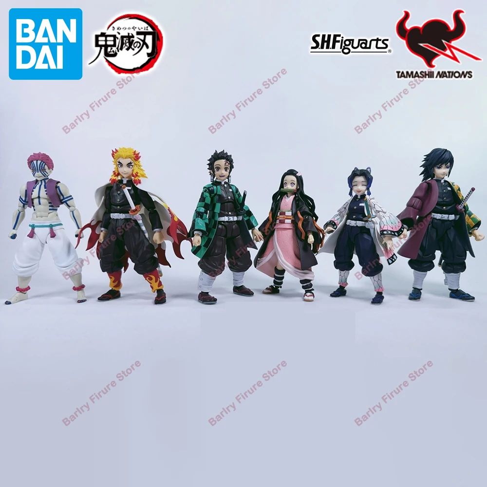 

Demon Slayer Anime Action Figure BANDAI S.H.Figuarts Tanjiro Kamado Giyu Tomioka Nezuko Kamado Akaza Shinobu Kocho Model Toys