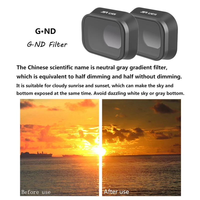 DJI Mini 3 PRO Drone طقم فلتر عدسة الكاميرا Gimbal ، تعتيم متدرج ، ملحقات رمادي أحمر أزرق وأصفر ، GND 8 16