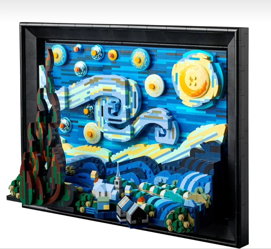 2362PCS Vincent Van Gogh The Starry Night 21333 Art Painting Building Blocks Bricks Ideas Home Decorae Toys For Kids Gifts