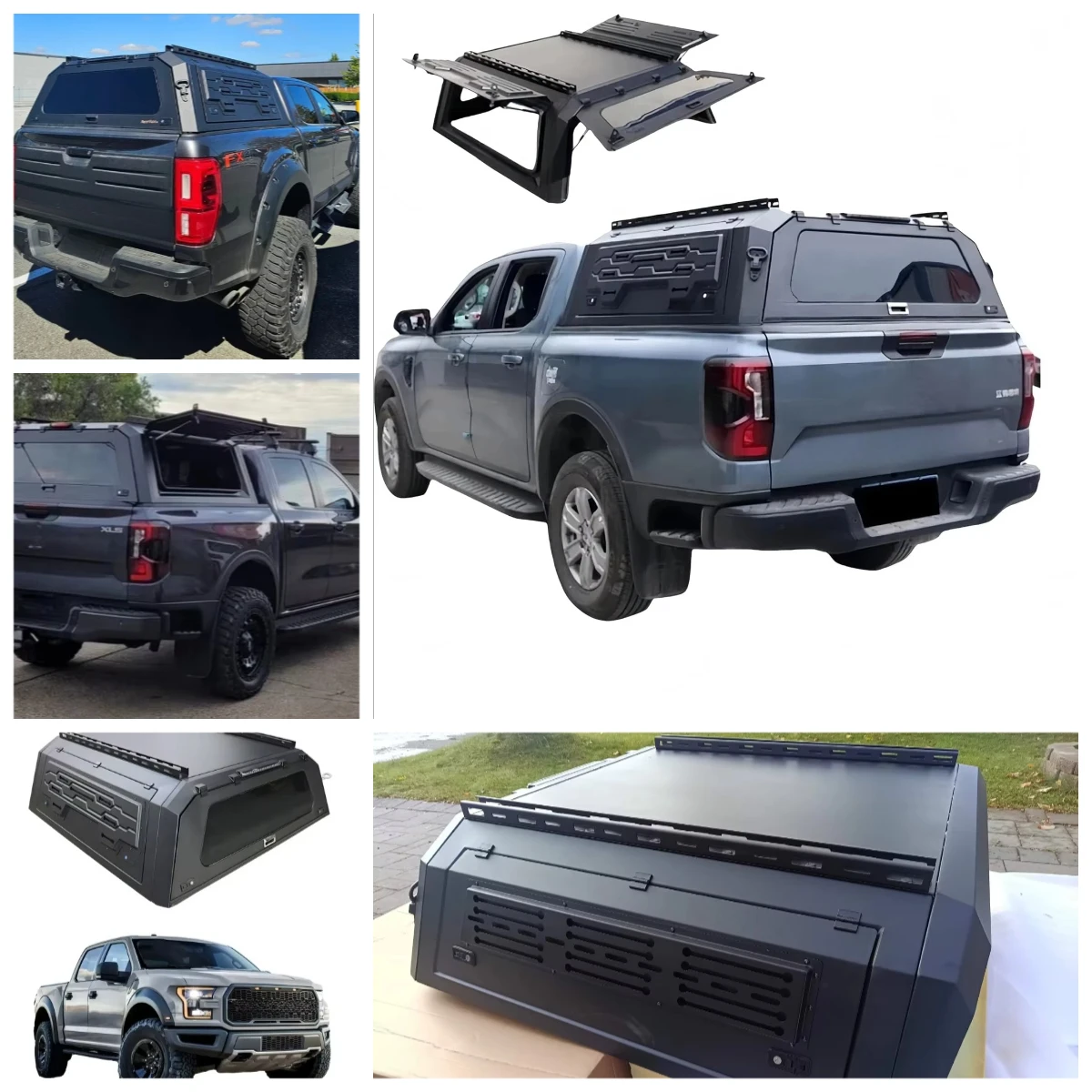

High Quality Aluminum Alloy Retractable Roll Pickup Hardtop Truck Bed Cover Ford Ranger Camper Shell Customized No Drill